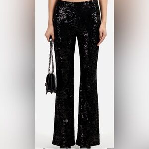 Stretchy Black Sequin Pants Size Large